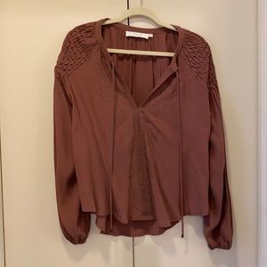 ASTR the label long sleeve shirt with puff sleeves